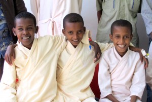 Image of three young boys in Ethiopia